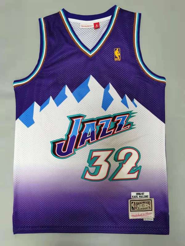 Men Utah Jazz #32 K.malone Purple Throwback Best mesh 2021 NBA Jerseys